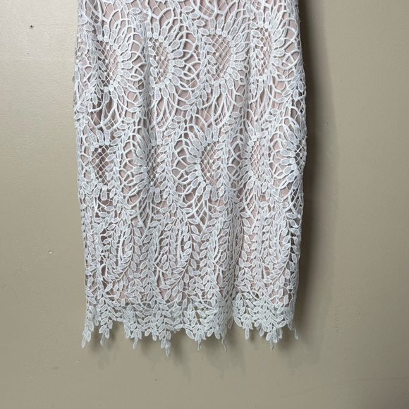 Ivanka Trump White Floral Lace Cocktail Dress with Pink Lining, Size 4 - Picture 3 of 11